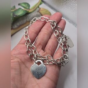 Sterling Silver Heart Charm Bracelet